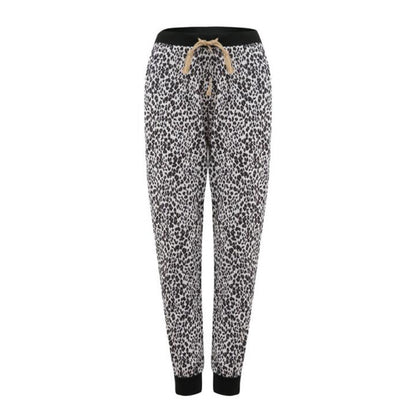 Leopard print rope jogging pants