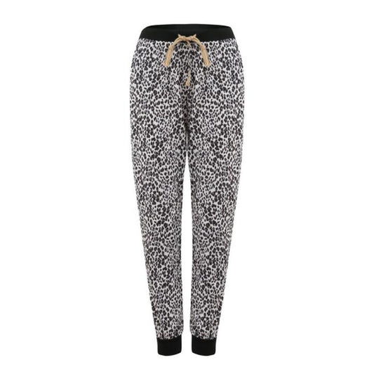 Leopard print rope jogging pants