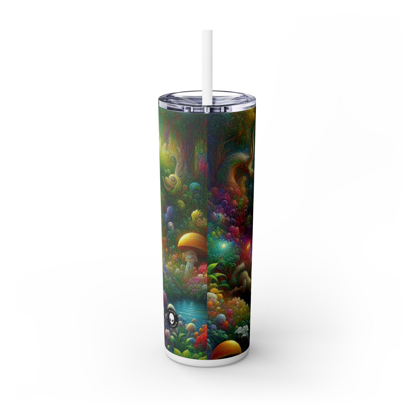 "Mystical Garden of Enchantment" - The Alien Maars® Skinny Tumbler with Straw 20oz