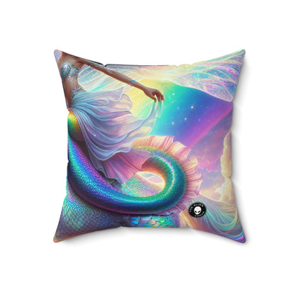 "Mermaid and Unicorn Adventure"- The Alien Spun Polyester Square Pillow