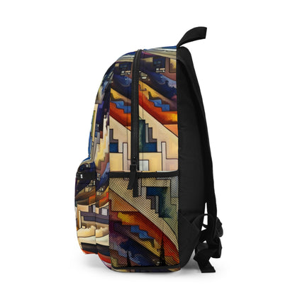 "Serene Blue: Abstract Art with Geometric Shapes" - The Alien Backpack Abstract Art