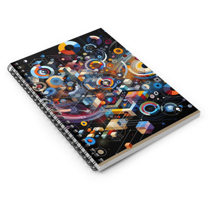 "A Geometric Moment In Time" - The Alien Spiral Notebook (Ruled Line) Digital Art