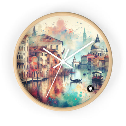 Côte tranquille : une peinture sereine au coucher du soleil à l'aquarelle - La peinture à l'aquarelle de l'horloge murale extraterrestre