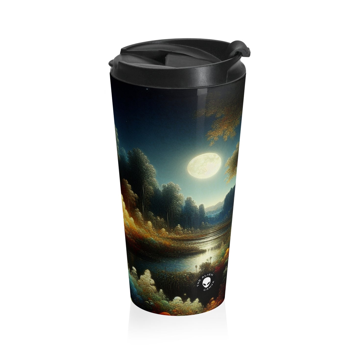 "Light and Dark in the Moonlight" - The Alien Stainless Steel Travel Mug Post-Impressionism