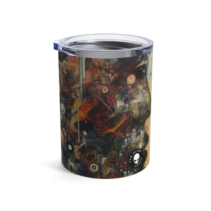 "Chaos Collage: A Neo-Dada Exploration" - The Alien Tumbler 10oz Neo-Dada