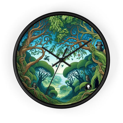 "Enchanted Woodland: Where Trees Dance and Creatures Roam" - The Alien Wall Clock