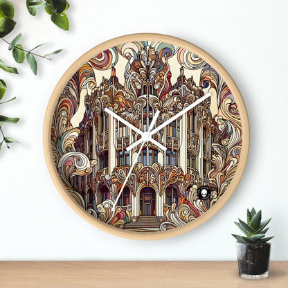 "Enchanted Seasons: Art Nouveau Forest Illustration" - The Alien Wall Clock Art Nouveau