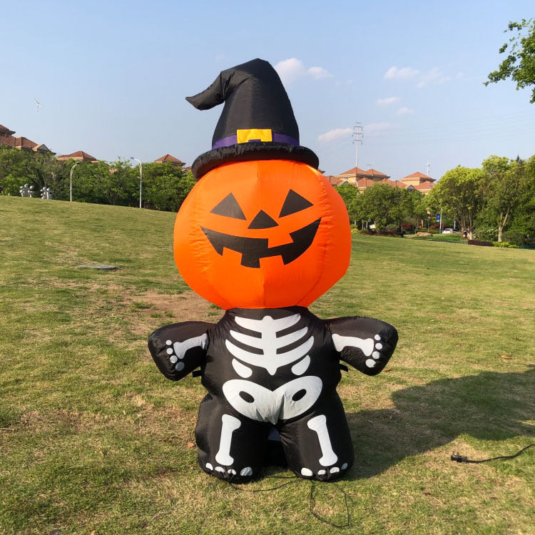 Pumpkin head spooky halloween decoration