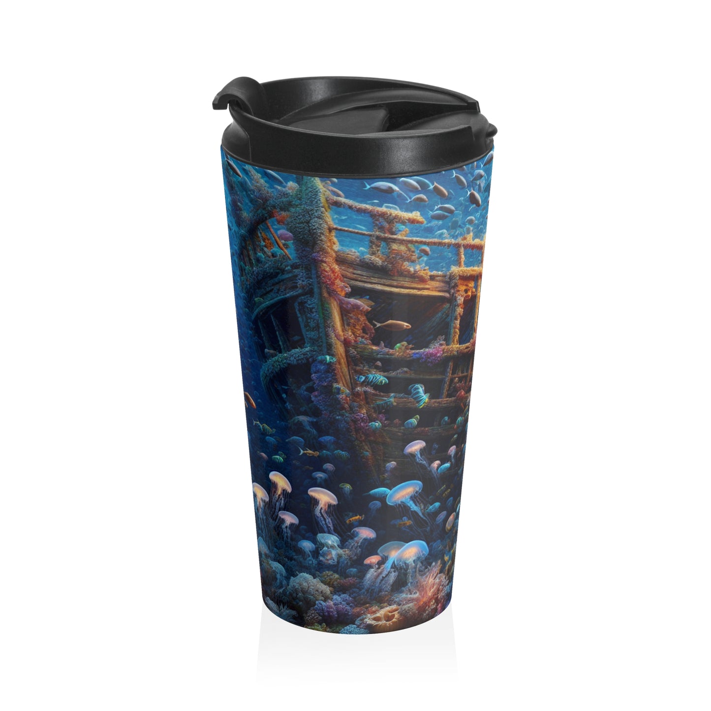 "Enigmatic Underwater World" - The Alien Stainless Steel Travel Mug