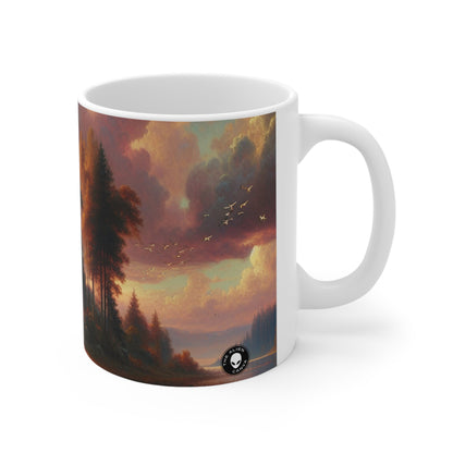 "Susurros de amor en el bosque encantado" - Taza de cerámica The Alien 11oz Romanticismo