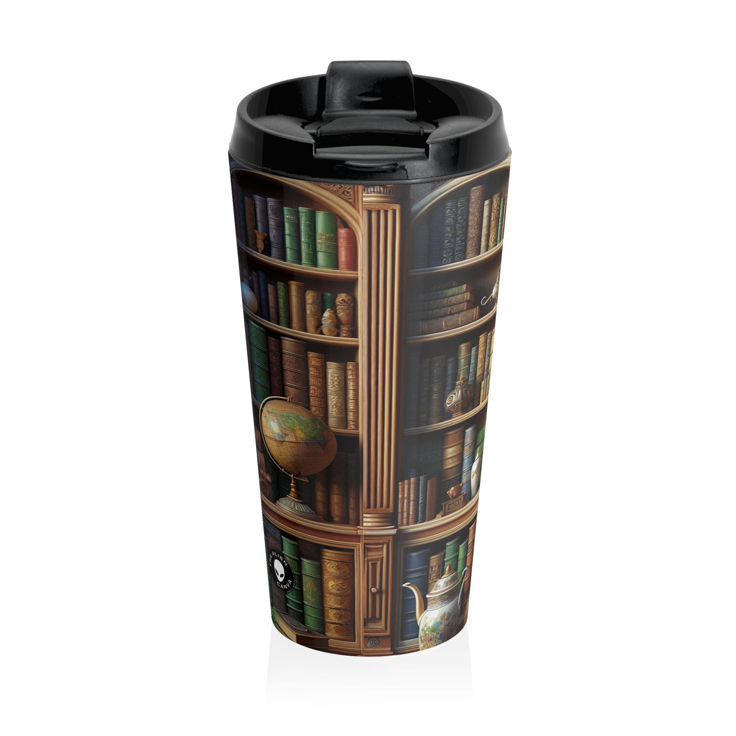 "Revealed Wonders: A Trompe-l'oeil Journey to an Underwater Oasis" - The Alien Stainless Steel Travel Mug Trompe-l'oeil