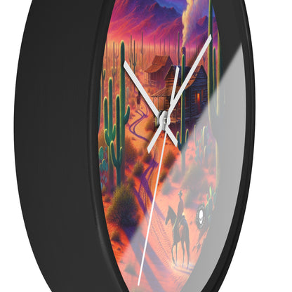 "Glowing rain: A city's reflection" - The Alien Wall Clock Realism