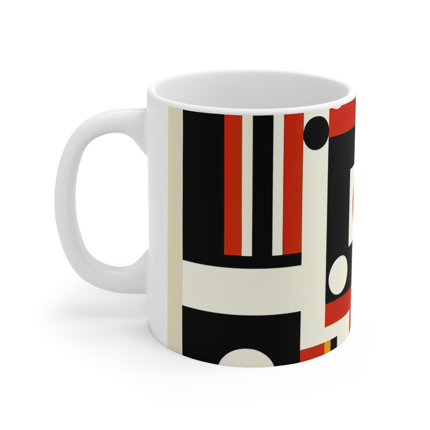 "Paisaje urbano futurista: armonización del arte y la tecnología en una obra maestra constructivista dinámica" - The Alien Ceramic Mug 11oz Constructivism