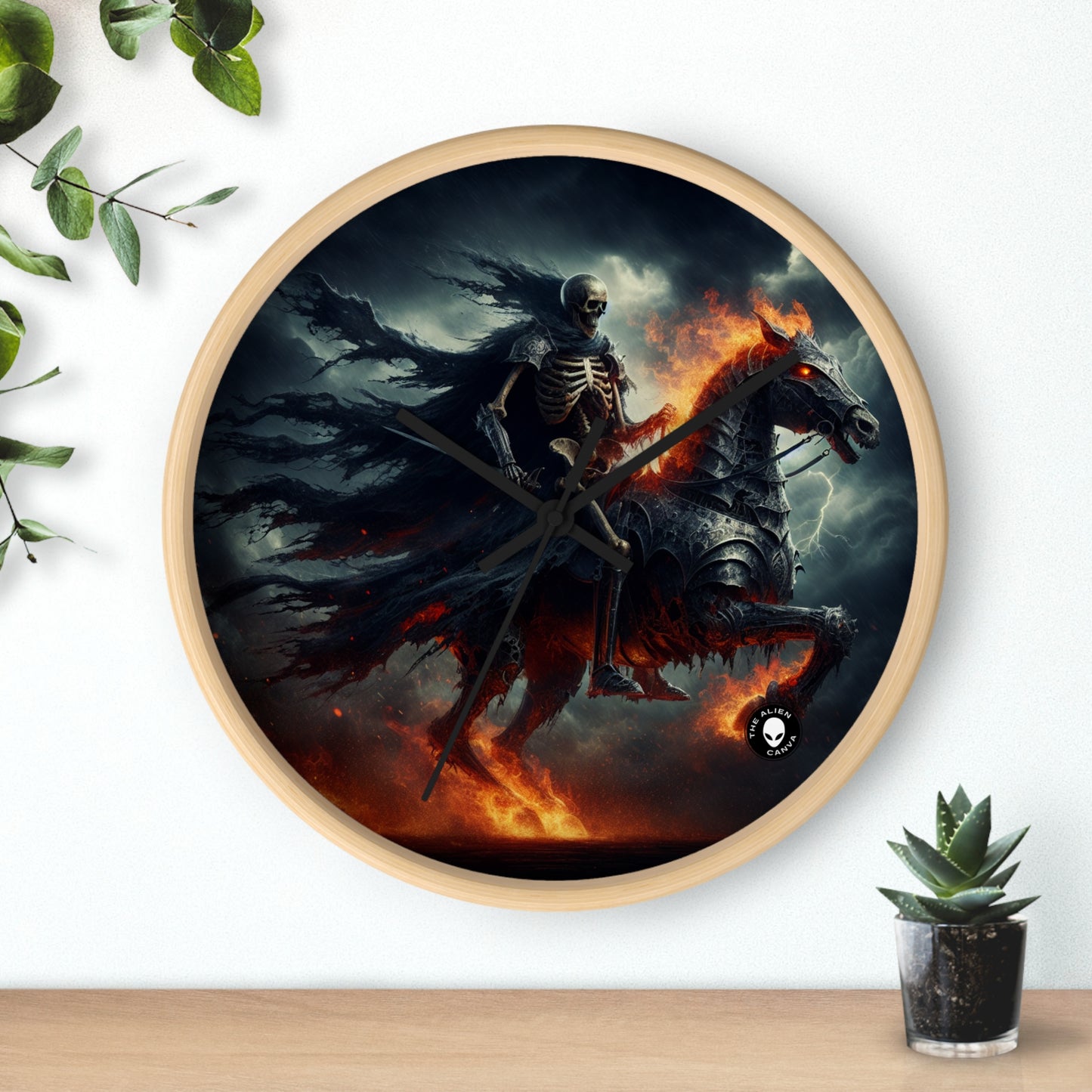 "Cavalry of the Night". - The Alien Wall Clock Gothic Art