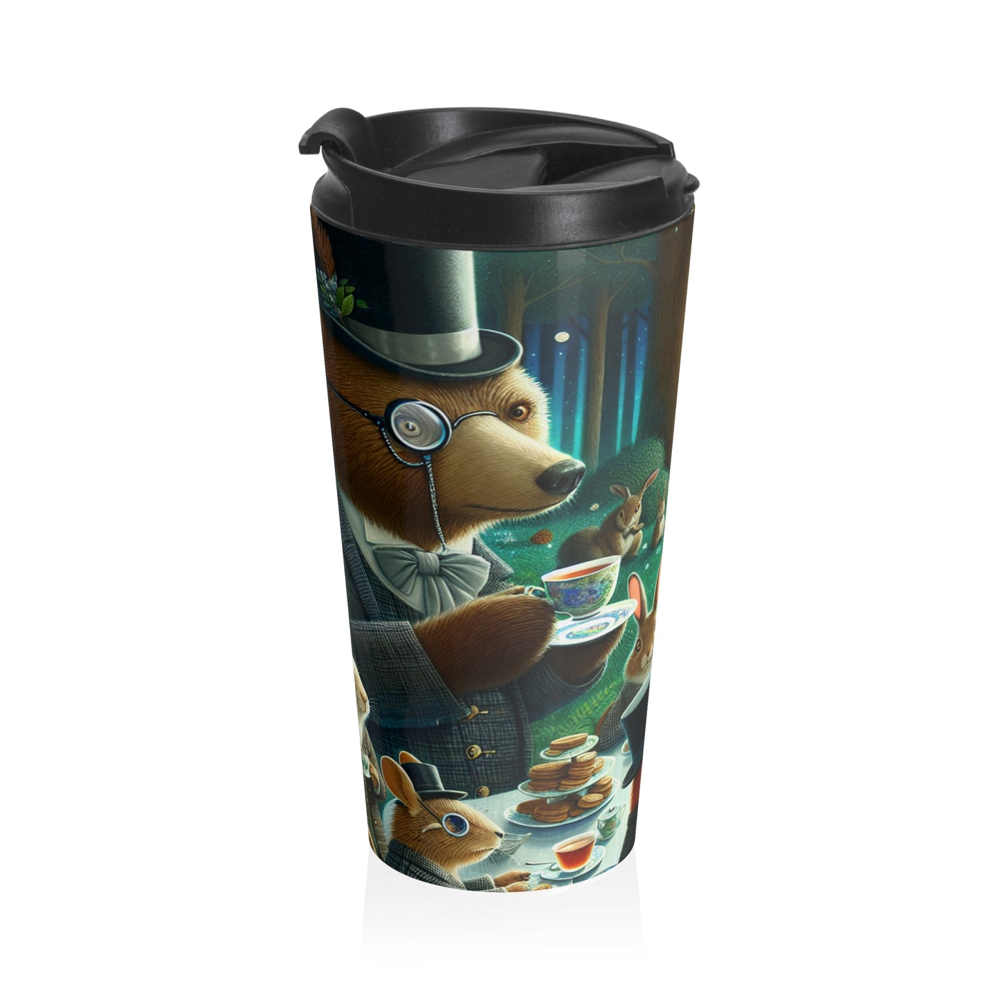 "Enchanted Moonlit Tea Party in the Forest" - The Alien Stainless Steel Travel Mug