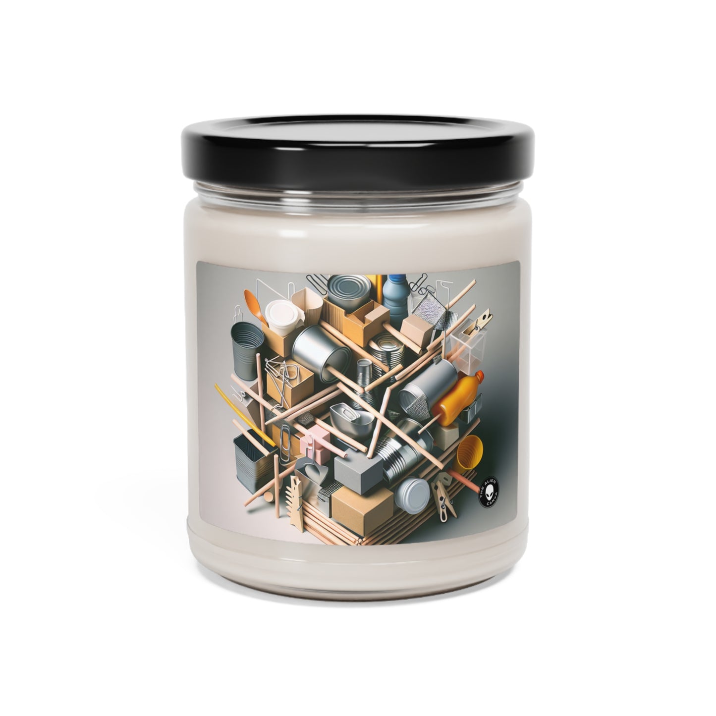 "Household Monochrome: Crafting a 3D Cubist Artwork" - The Alien Scented Soy Candle 9oz Cubism