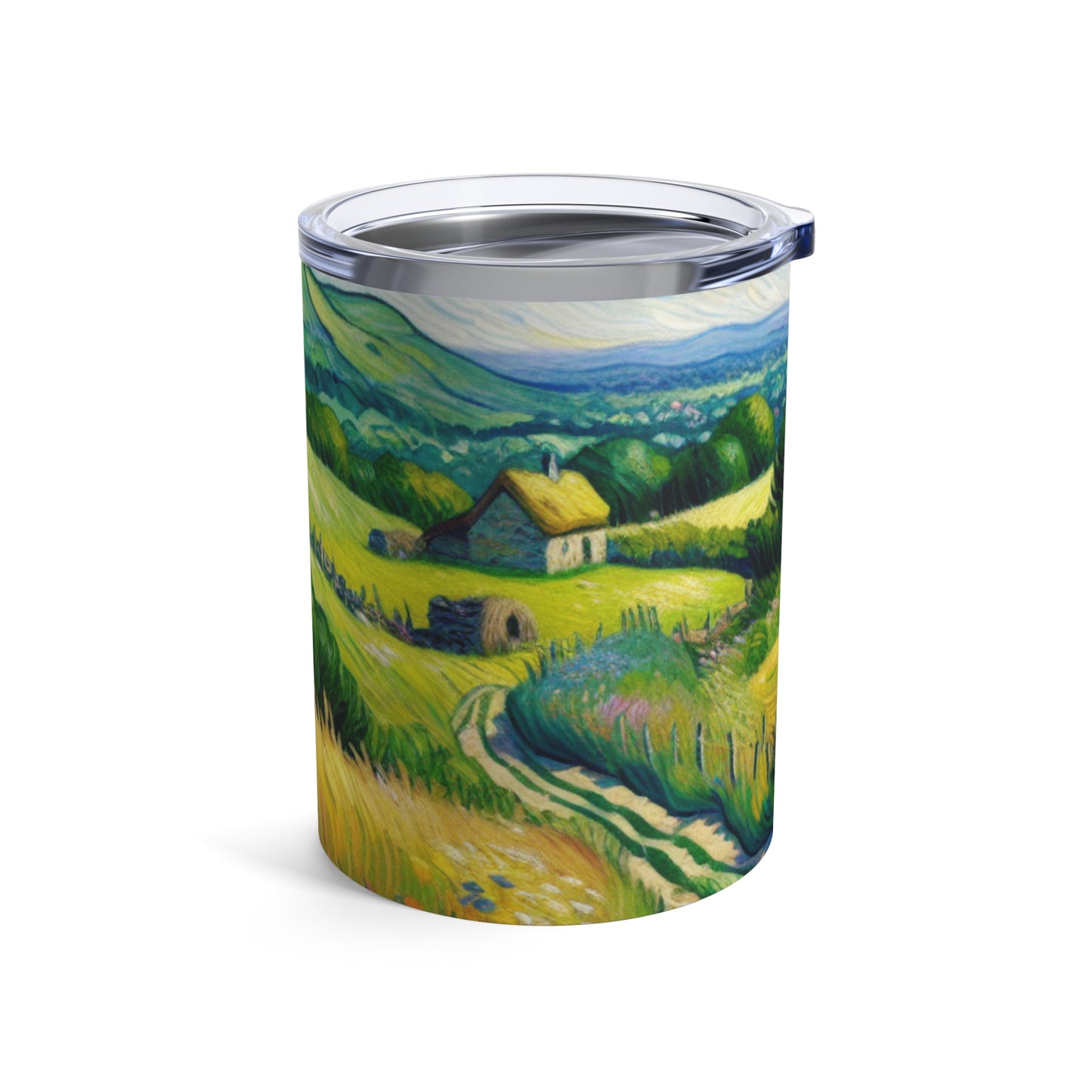 "Mystical Morning: A Post-Impressionist Journey into a Vibrant Dawn" - The Alien Tumbler 10oz Post-Impressionism