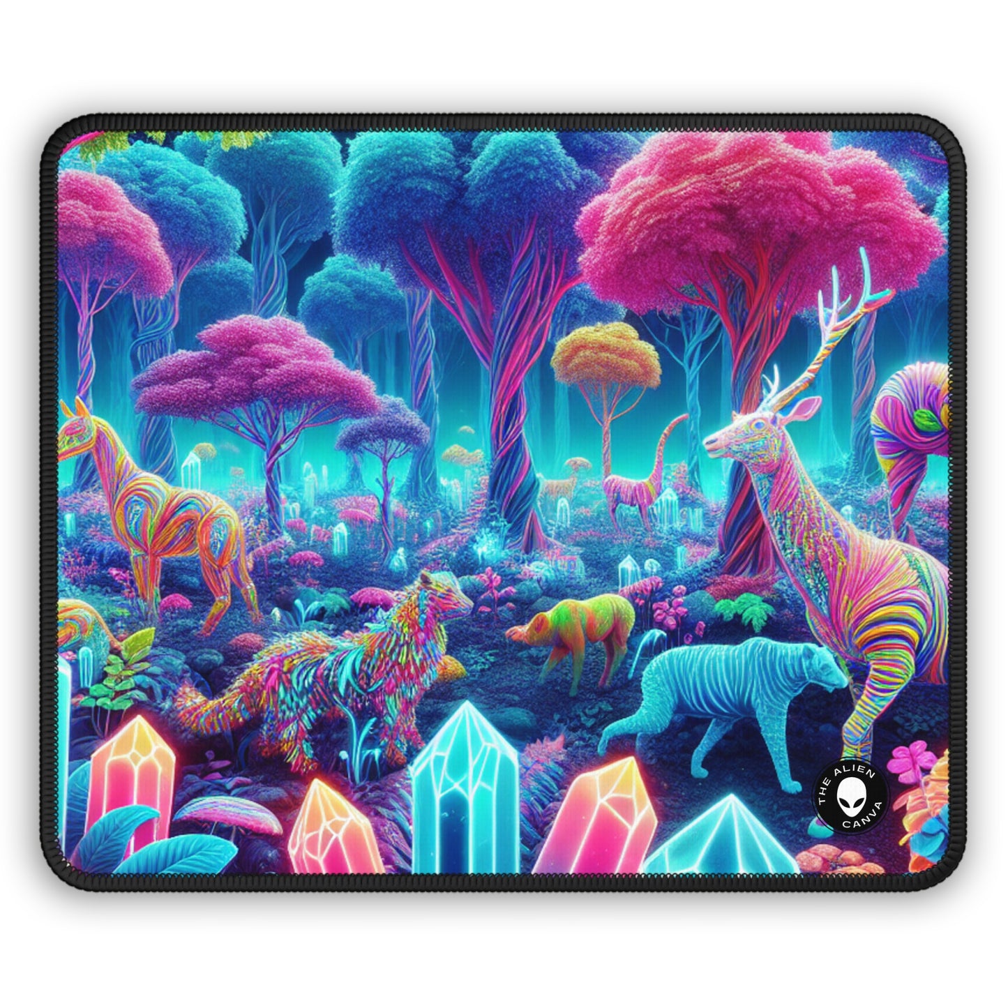 « Glowing Enchantment : Neon Forest » - Le tapis de souris de jeu Alien