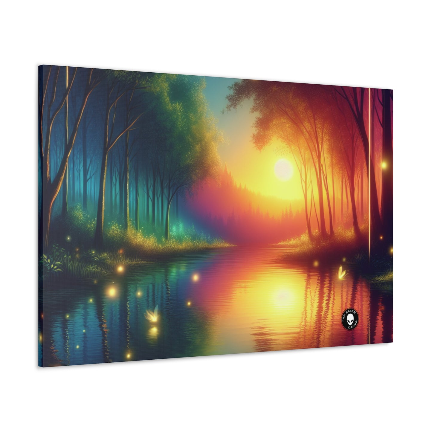 "Dusk Enchantment: A Magical Forest Scene" - The Alien Canva