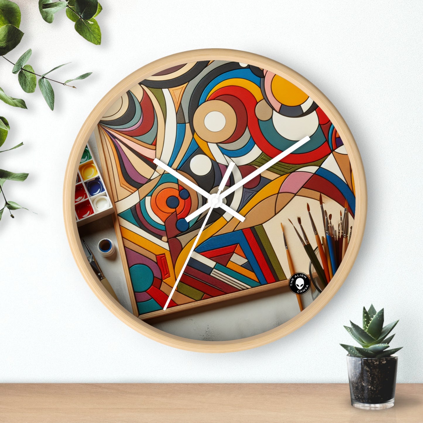 "Caos de la vida nocturna: un tributo abstracto dinámico a la energía vibrante de la ciudad" - El arte abstracto del reloj de pared alienígena