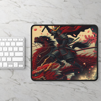 "Storming into Battle: A Samurai's Tale" - The Alien Gaming Mouse Pad Ukiyo-e (Japanese Woodblock Printing) Style