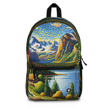 "Tranquil Sunset: A Pointillist Masterpiece of Serene Countryside" - The Alien Backpack Pointillism