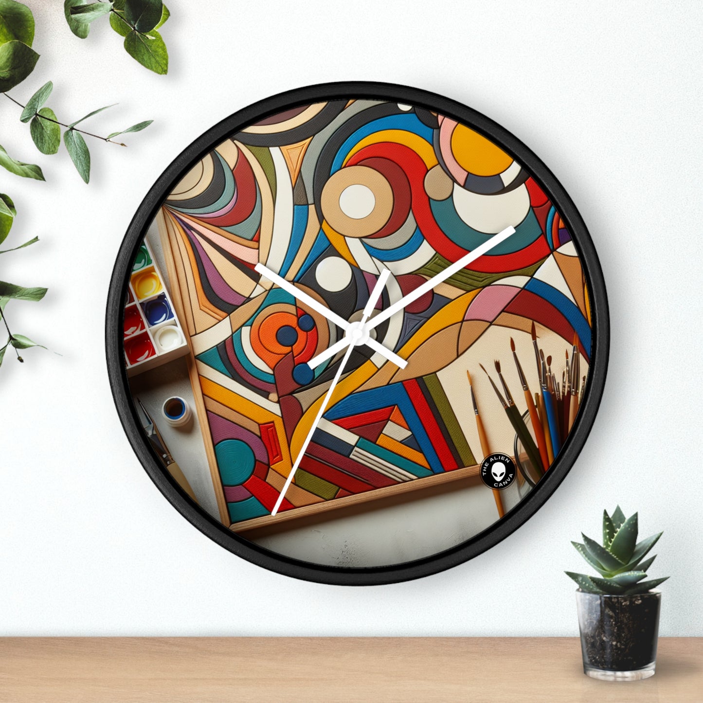 "Caos de la vida nocturna: un tributo abstracto dinámico a la energía vibrante de la ciudad" - El arte abstracto del reloj de pared alienígena