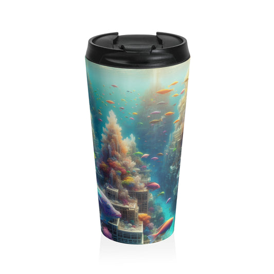 "Coralline City: A Surreal Underwater Wonderland" - The Alien Stainless Steel Travel Mug