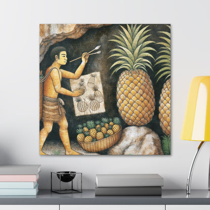 "Récolte d'ananas" - Le style de peinture rupestre Alien Canva