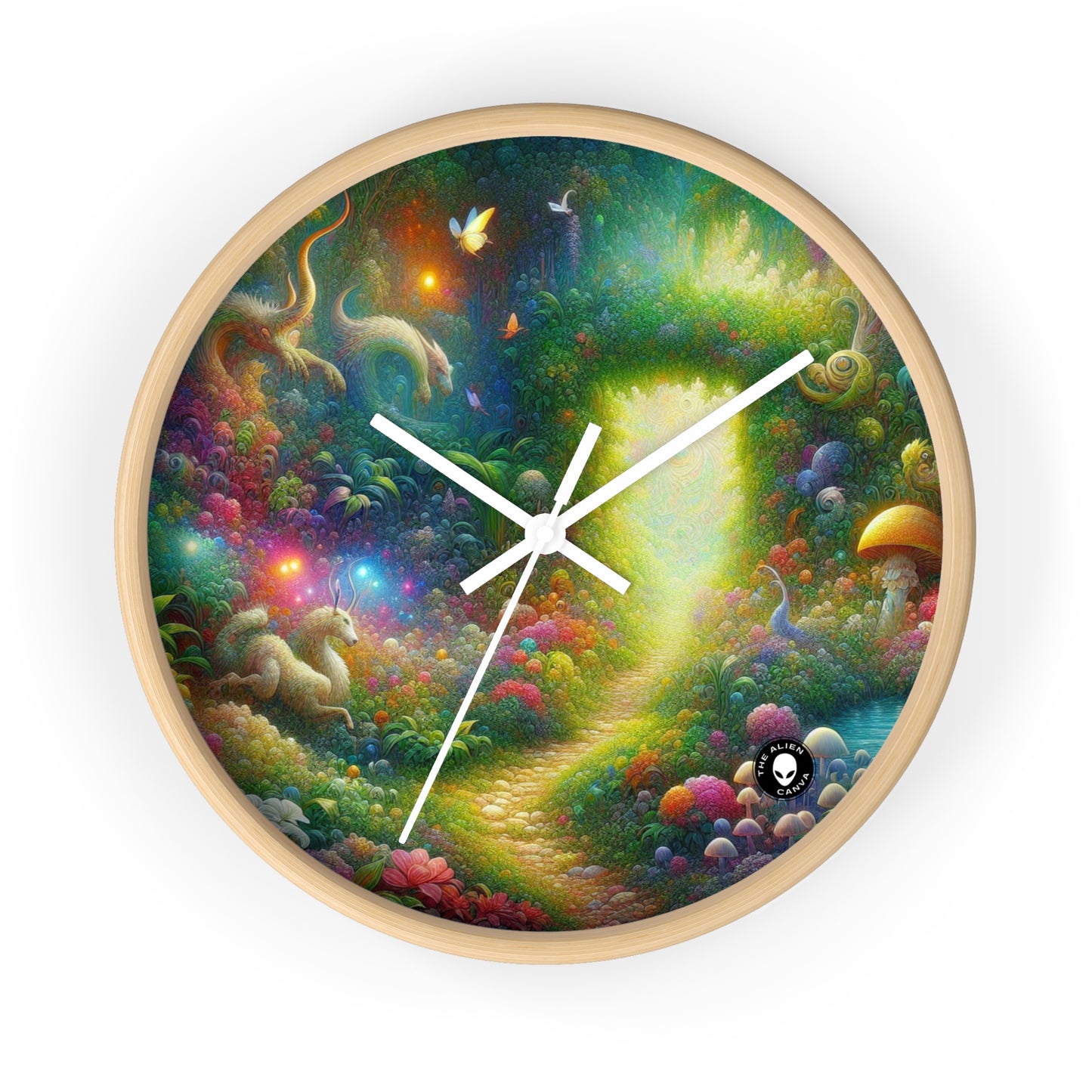 "Mystical Garden of Enchantment" - The Alien Wall Clock