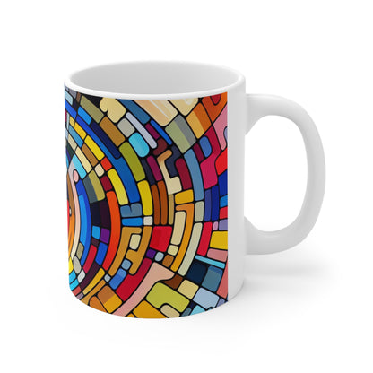 "Posibilidades infinitas" - La taza de cerámica alienígena estilo arte abstracto de 11 oz