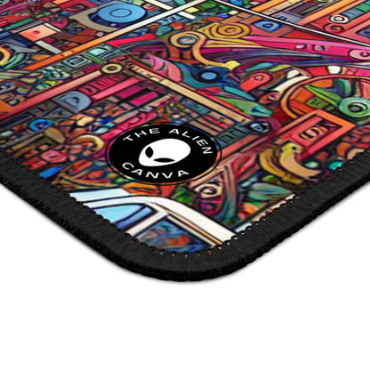 "Unidad en la diversidad: un mural de graffiti del reino animal" - The Alien Gaming Mouse Pad Graffiti Art