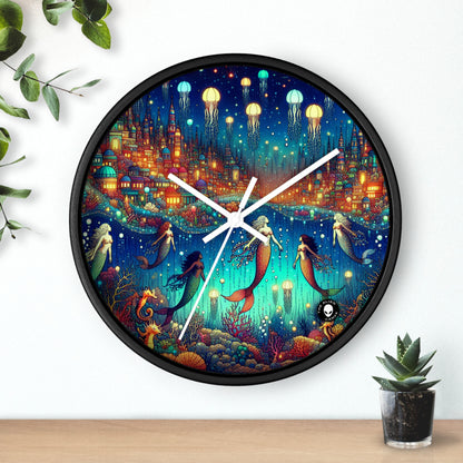 "Glowing Jellyfish City: A Whimsical Underwater World" - The Alien Wall Clock