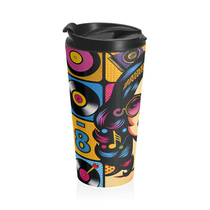 "Celebrating Pop Iconography: A Retrospective Portrait" - The Alien Stainless Steel Travel Mug Pop Art