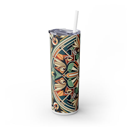 "Glamorous Art Deco Elegance: A Sparkling Evening" - The Alien Maars® Skinny Tumbler with Straw 20oz Art Deco