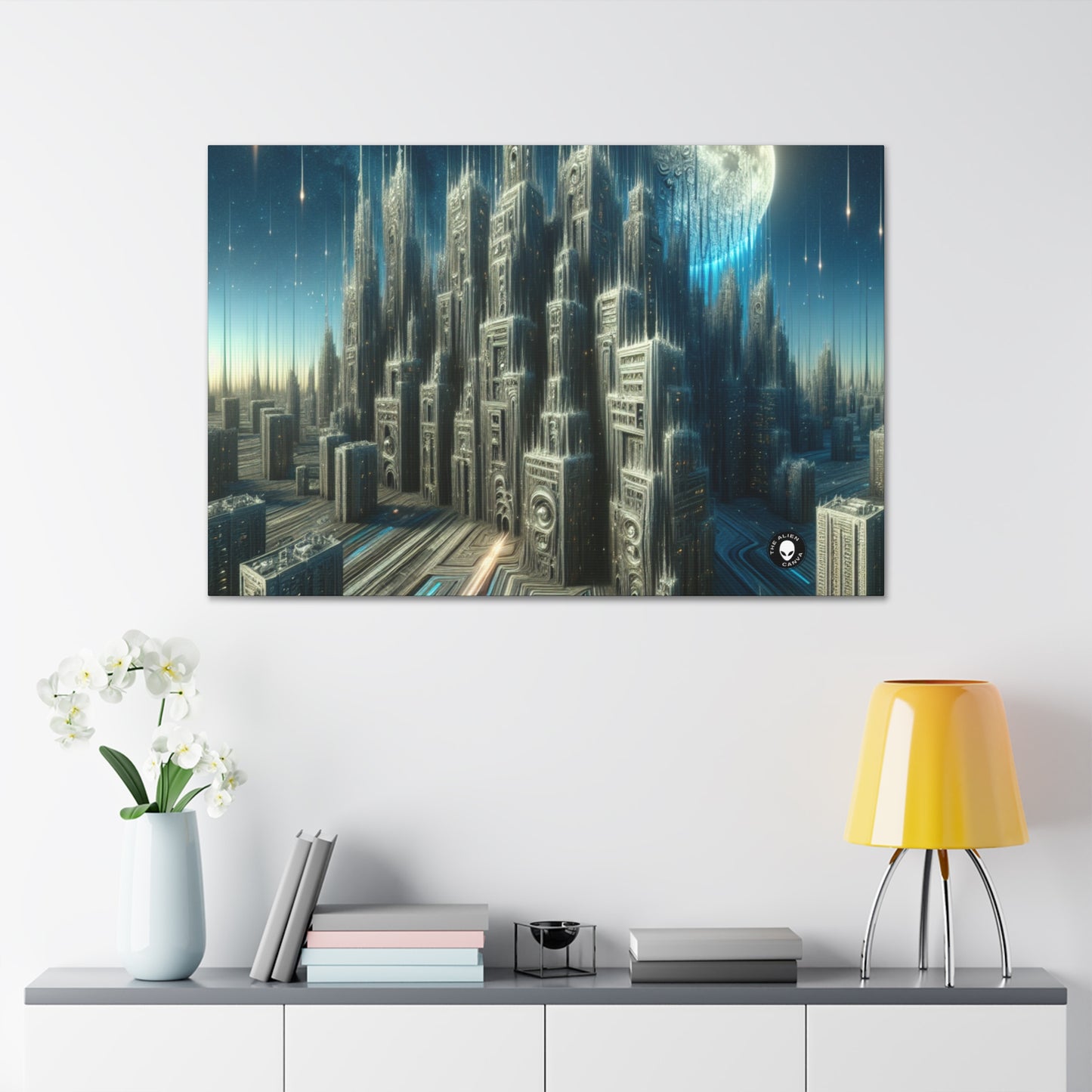 "Nighttime Cityscape Melt" - The Alien Canva