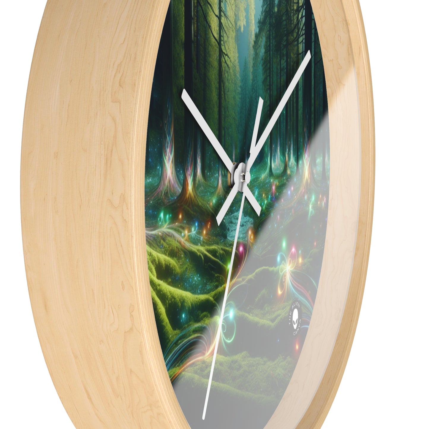 - Crystal-Enchanted Forest: A Tapestry of Light - The Alien Wall Clock