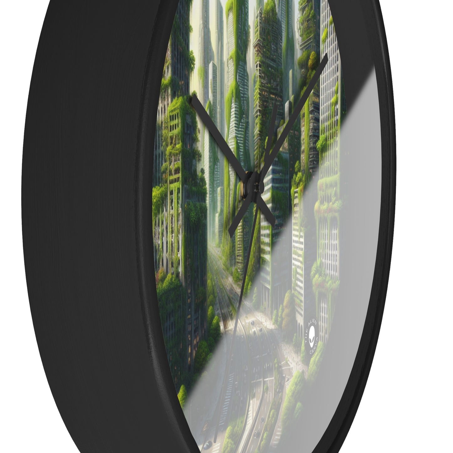 "Nature's Resurgence: A Futuristic Cityscape" - The Alien Wall Clock