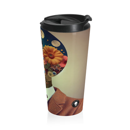 "Nature-Tech Fusion: A Photomontage Exploration" - The Alien Stainless Steel Travel Mug Photomontage