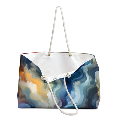 "Reflejos del atardecer: una pintura de campo de color sereno" - The Alien Weekender Bag Pintura de campo de color