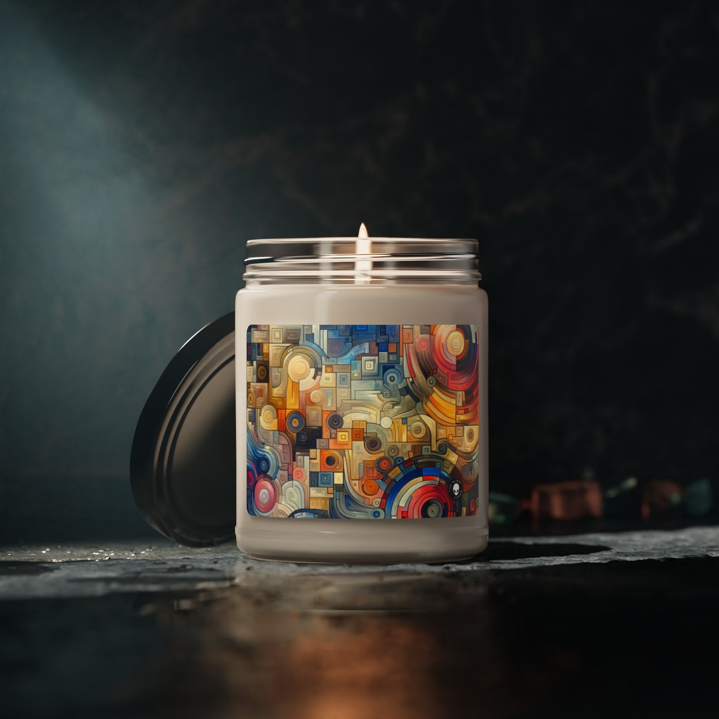 "Night City Rhythms: An Abstract Urban Exploration" - The Alien Scented Soy Candle 9oz Abstract Art