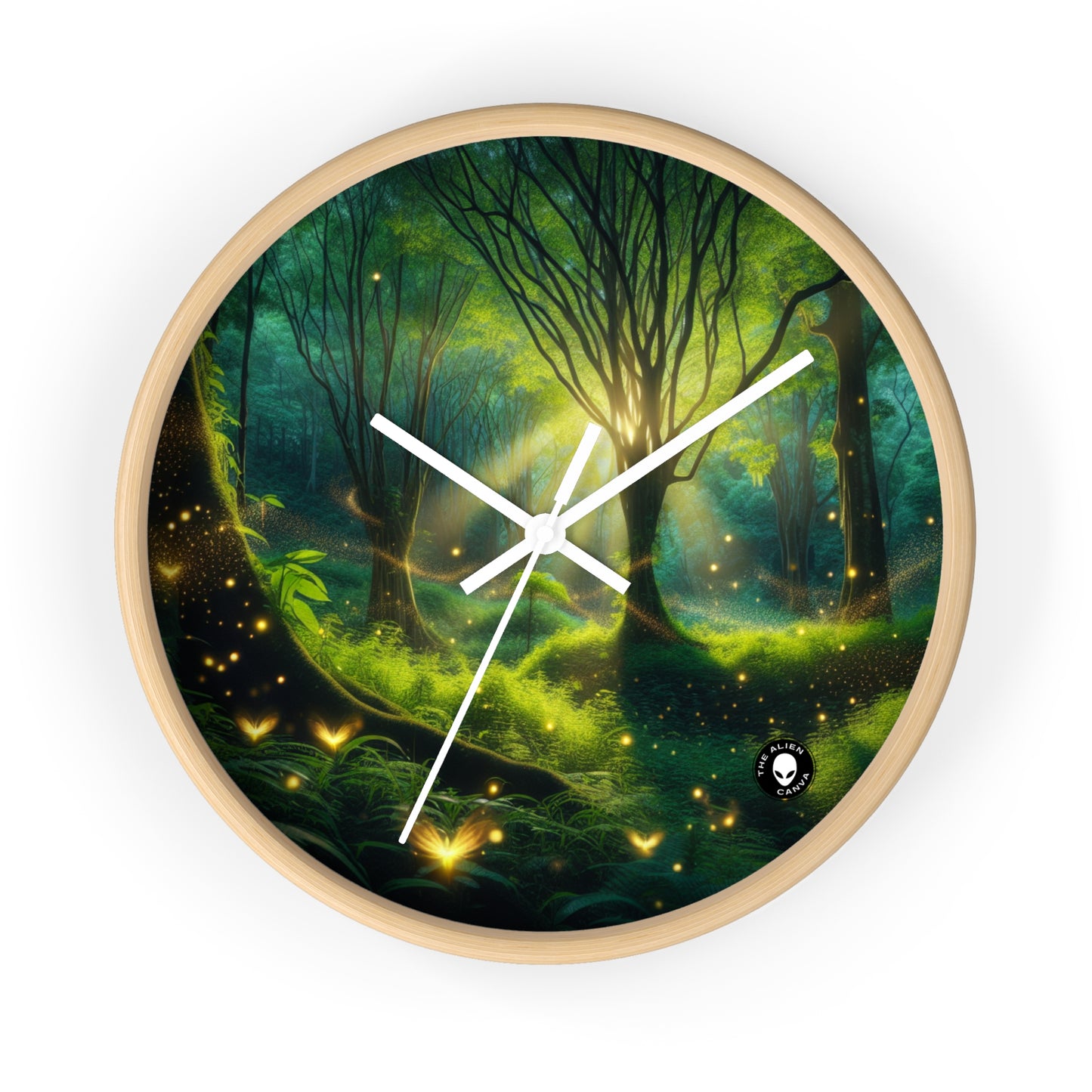 "Glowing Forest Magic" - The Alien Wall Clock