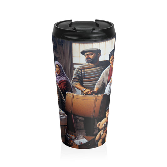 "Uprooted: A Portrait of Displacement" - The Alien Stainless Steel Travel Mug Social Realism