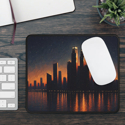 "The City Aglow" - The Alien Gaming Mouse Pad Post-Impressionism Style