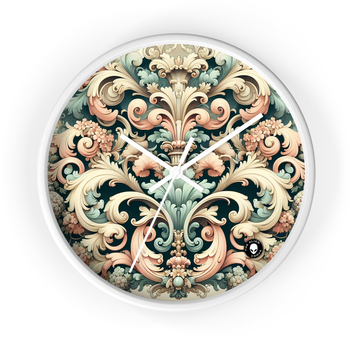 "Garden of Whimsy: A Rococo Fête" - The Alien Wall Clock Rococo