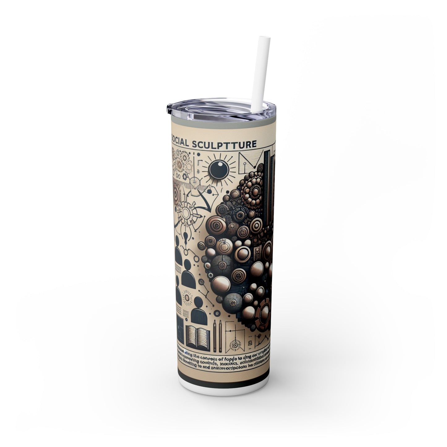 "Toile communautaire : une installation d'art vivante" - The Alien Maars® Skinny Tumbler with Straw 20oz Social Sculpture