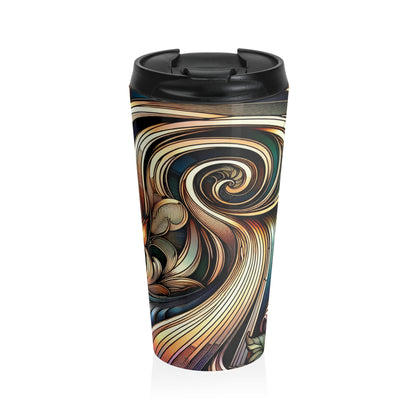 "Elegancia floral: Póster del jardín botánico Art Nouveau" - Taza de viaje de acero inoxidable The Alien Art Nouveau