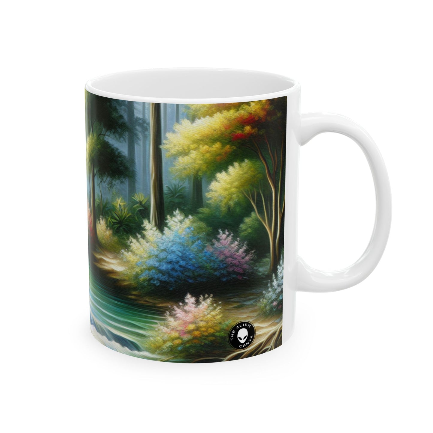 "Sinfonía de la naturaleza": taza de cerámica alienígena de 11 oz