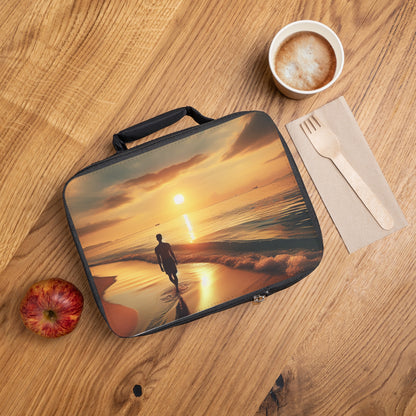 "A Stroll Along the Beach at Sunset" - The Alien Lunch Bag Photorealism Style