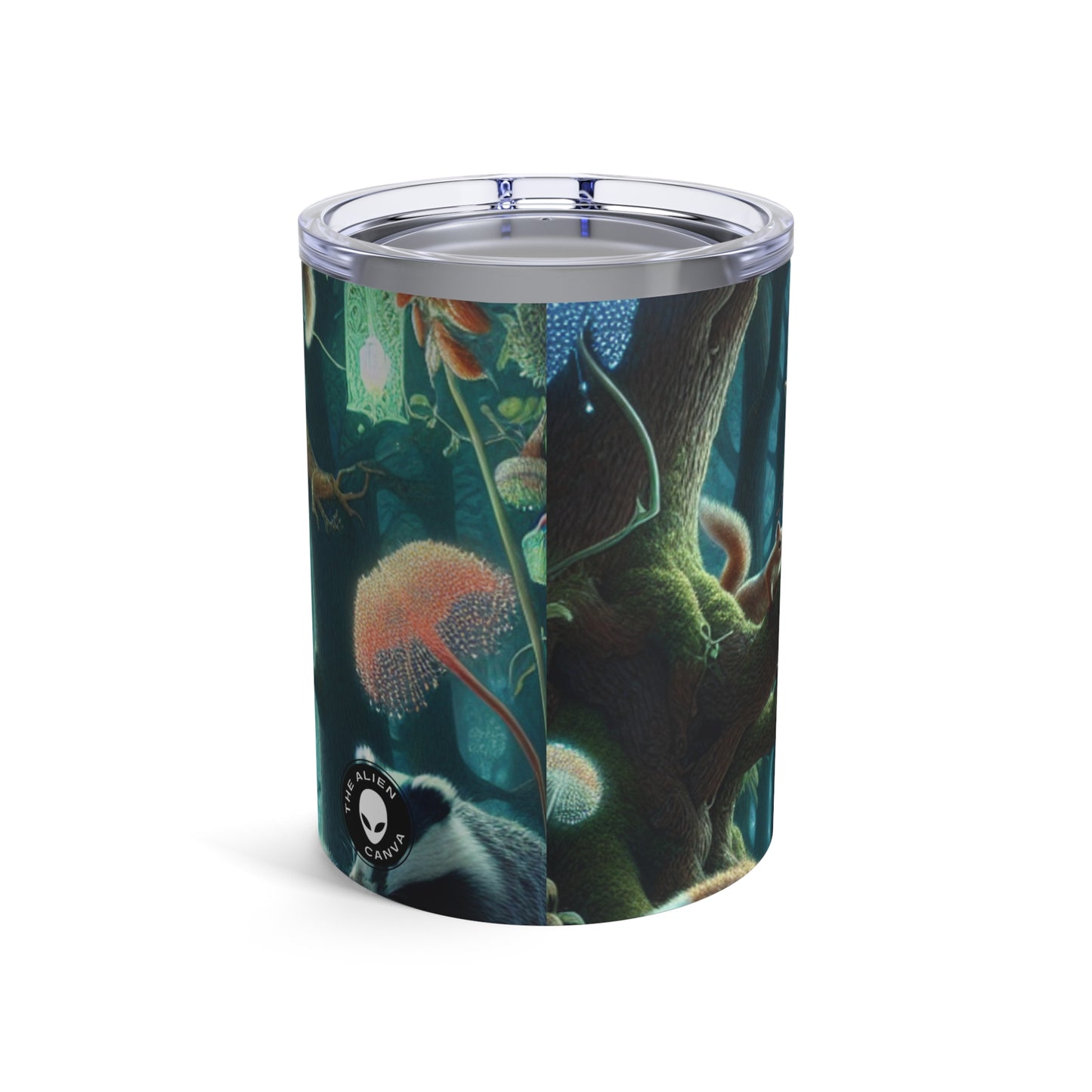 « Ménagerie mystique : créatures gambadant dans une forêt enchantée » - Le verre Alien 10oz